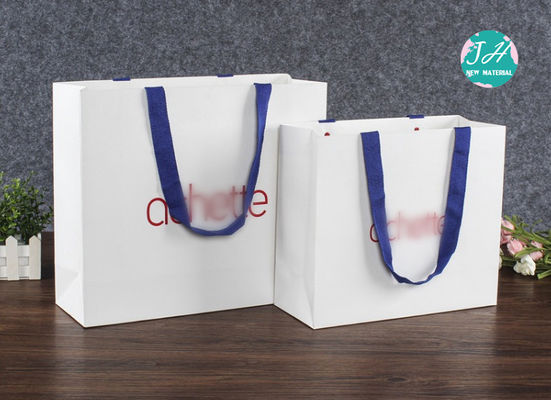 13x8x15cm  Recyclable Paper Carrier Bags With Ribbon Handles